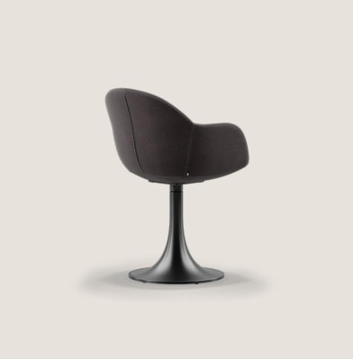 Designer black dining room chair with stainless steel base luxury single-seater new