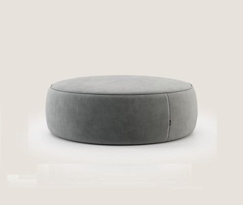 Round gray ottoman luxury pouf bedroom furniture side stool