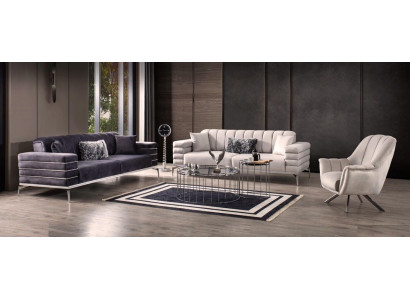 3-piece luxury furniture living room couch sofa upholstery 3-seater set.