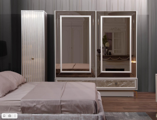 Modern bedroom complete set bed nightstands designer furniture
