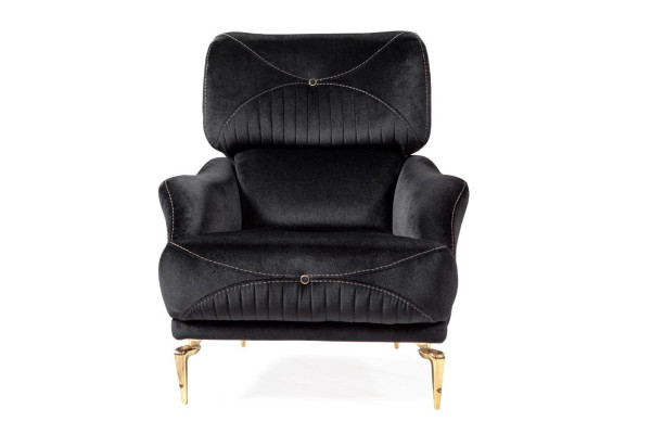 Exclusive textile armchair black single sofa modern upholstery new
