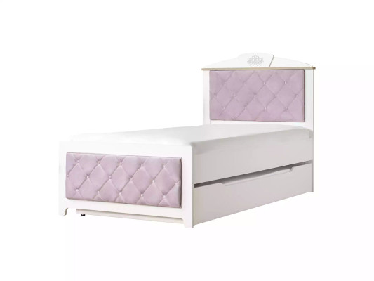 Chesterfield Functional Bed Pull-Out Children's Bed Bed 120 Wood Pink
