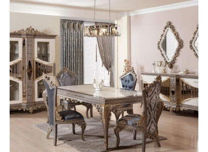 Designer Classic Dining Room Set Chair Group Dining Table Ensemble 5-piece