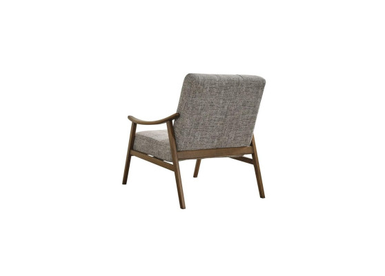 Armchair Wingback Chair Upholstered Polyester Gray Fabric Modern Living Room