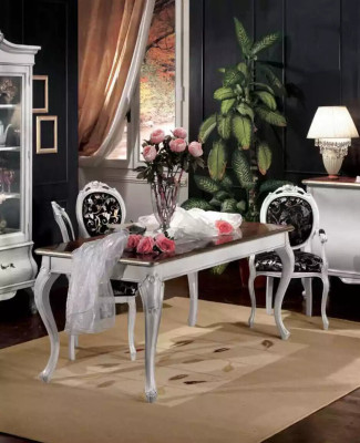 Design dining room wooden furniture 4x white chair table dining set 5-piece set