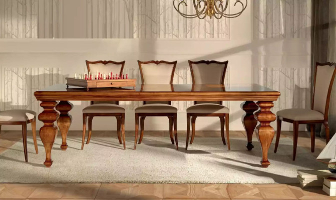 Dining room set classic table 6x chairs 7-piece luxury complete