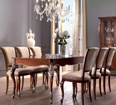 Dining room set 6x chairs dining group wooden upholstered chair luxury chair new