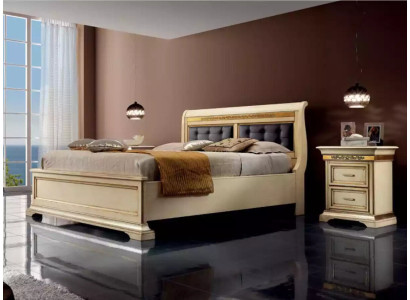Bed 2x Nightstands 3-piece Bedroom Set Designer Luxury Complete Sets