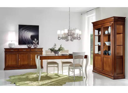 Dining room set furniture table sideboard display cabinet group dining suite 3-piece. New.