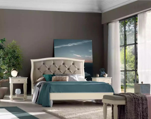 Bed 2x Nightstands 5 pcs. Bedroom Design Luxury Dresser Complete