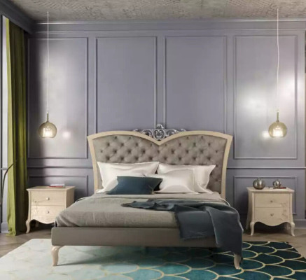 Bedroom bed 2x bedside tables luxury complete sets furniture room 4-piece set.