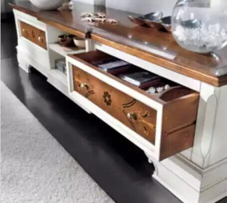 Living Room Wall Unit Set White Lowboard Wall Shelves 7-Piece Set Wall Units