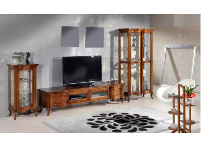Italian style furniture living room 3-piece set classic 2x showcase brown