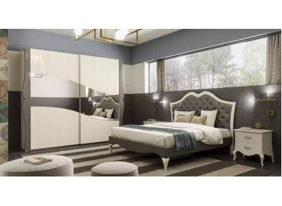 Design beds, bedroom bed, 2x nightstands, modern luxury furniture 3-piece set