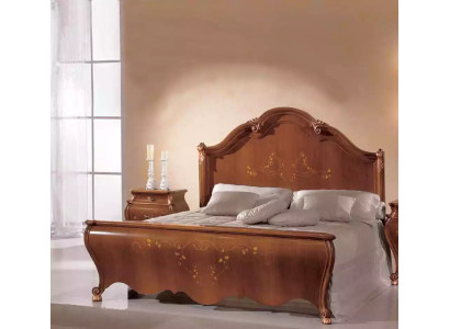 Wooden double bed in classic style luxury design bedroom beds