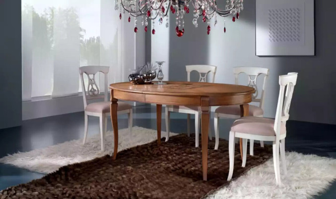 Dining set dining table 4 x chairs set classic dining group brown 5-piece.