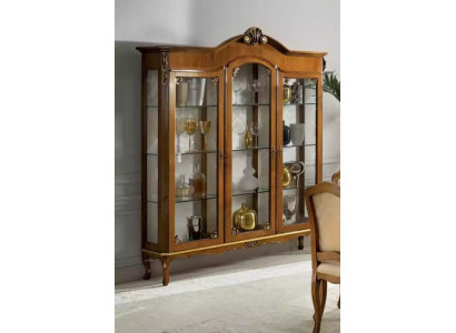Classic display cabinet wood noble luxury glass cupboard wooden shelf display cabinets