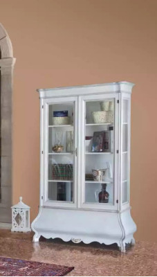 Classic living room furniture, white wooden cabinet, living room furniture cupboard.