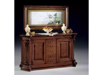 Classic Brown Solid Wood Sideboard Mirror Dresser Cabinets New
