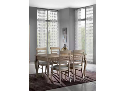 Dining set: Dining table, 4 x chairs set, table classic dining group, 5-piece set.