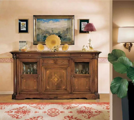 Sideboard Living Room Dresser with Drawers Wood Cabinet Brown New