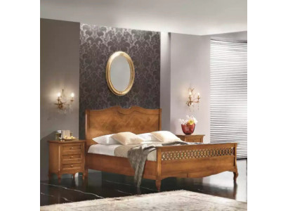 Bed 2x Bedside Tables 3-piece Italian Furniture Bedroom Wood New Set