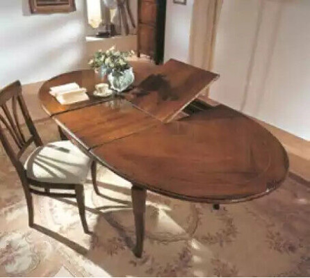 Dining table 4x chairs classic dining room set 5-piece set oval table