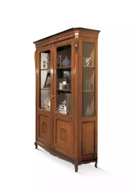 Luxury Cabinet Wood Furniture Display Shelf Design Classic Glass Cabinet
