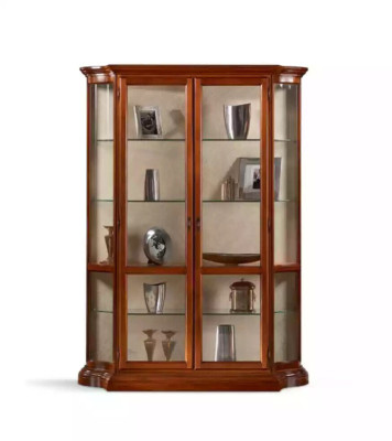 Display Cabinet Glass Cupboard Showcase Living Room Wood Sideboard Luxury Furniture New