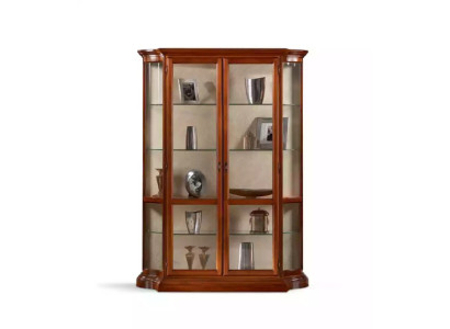 Display Cabinet Glass Cupboard Showcase Living Room Wood Sideboard Luxury Furniture New