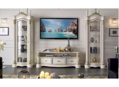 Living room RTV display cabinet sideboard chest of drawers cupboard group XXL set 3-piece.