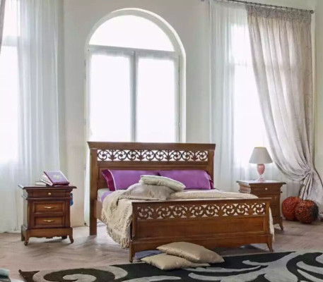Bed 2x Nightstands 3-piece Bedroom Set Modern Luxury Bed Design