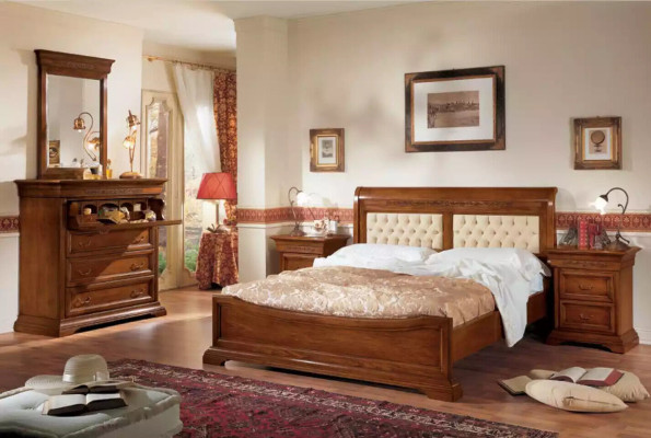 Dresser with mirror wood design 2-piece. Bedroom suite sideboard