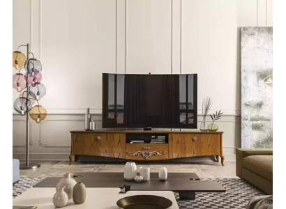 TV stand rtv living room design shelf brown wood lowboard Italian new