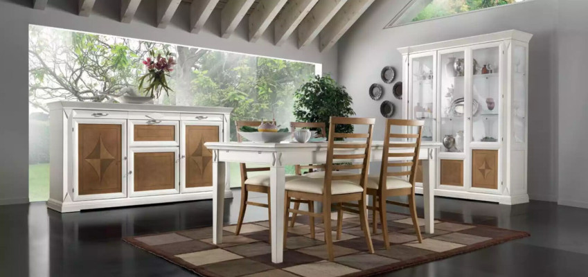 Dining room dining table 4x chairs set table group 7-piece set classic
