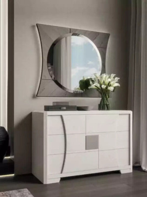 Chest of drawers with mirror luxury console chest bedroom new 2-piece set