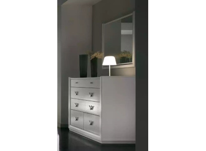 Commode mirror cabinet shelf console furniture wooden cabinet Italy set 2-piece.