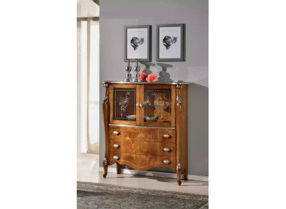Exclusive brown wooden cabinet with drawers newly in the living room