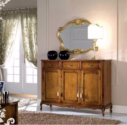 Sideboard brown wooden cabinet classic style living room dresser dressers