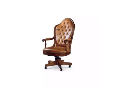 Office Chair Wood Executive Armchair Chesterfield Italian Furniture Brown Swivel New