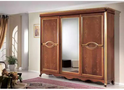 Brown Classic Solid Wood Wardrobe Mirror Bedroom Furniture