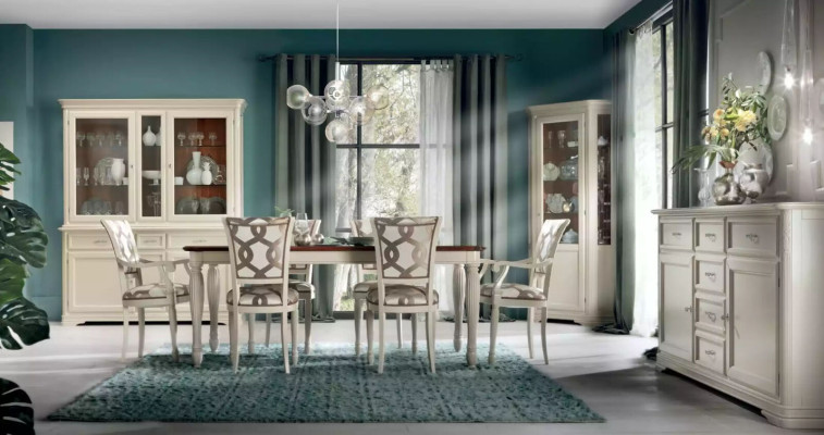Classic furniture Italian furniture wood white display cabinet china cabinet