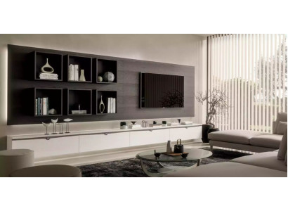 Design wall cabinet shelf living room TV stand wood wall shelves Italy