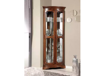 Classic furniture wood brown corner display cabinet showcase cabinet Italian furniture