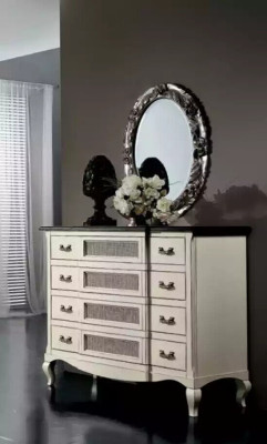 Bed 2x Nightstands 5-piece Italian Furniture Bedroom Chest of Drawers Wood