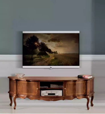 Brown Classic TV Cabinet Luxury Stand Lowboard Living Room Furniture