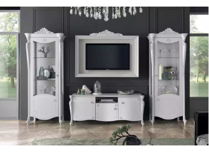 Living Room Wall White Style Design Lowboard TV Frame Glass Cabinet RTV TV New
