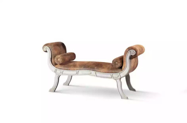 Classic bench stool designer seating upholstered bench brown