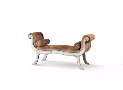 Classic bench stool designer seating upholstered bench brown