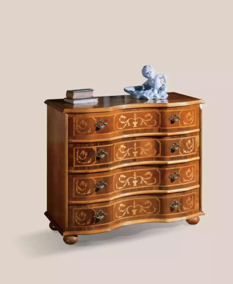 Classic brown wooden cabinet drawers chest of drawers living room design